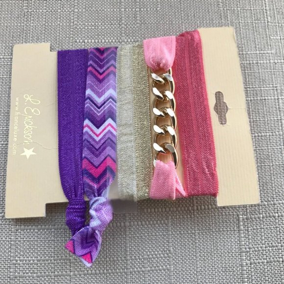 France Luxe L.Erickson Women Pony Tail Set of 5 Hair Pony Multi Color Hair Tie - Picture 5 of 7